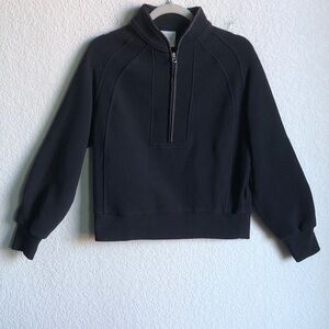 Varley Cortina Half Zip Pullover Sweatshirt Black Ottoman Ribbed XS